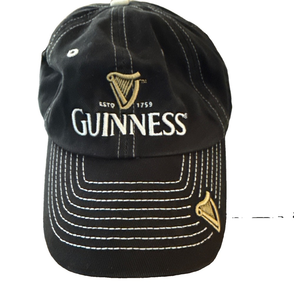 Guinness Embroidered Harp EST 1759 Black Adjustable Cap